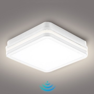 Brilagi - уличный LED-светильник с датчиком BENE LED/18 Вт/230 В, 22×22 см, белый, IP54