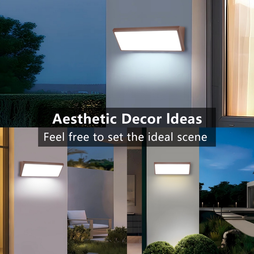 Brilagi - наружный настенный светильник LED с датчиком TRIANGLE LED/42W/230V, коричневый, IP65