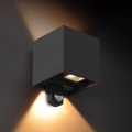 Brilagi - уличный настенный светильник CUBE с датчиком движения, LED 6 Вт/230 В, черный, IP65