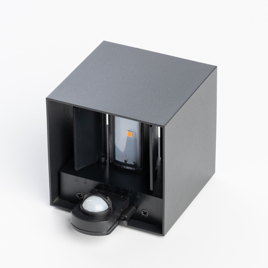 BRILAGI - уличный настенный светильник CUBE с датчиком движения, LED 6 Вт/230 В, черный, IP65