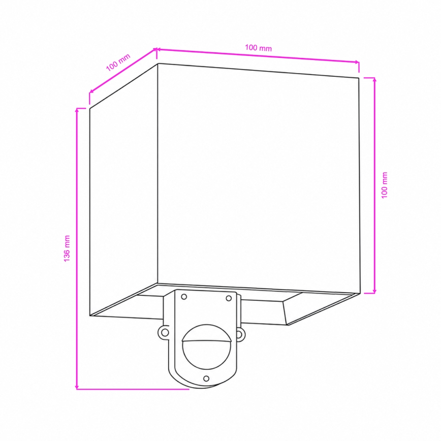 BRILAGI - уличный настенный светильник CUBE с датчиком движения, LED 6 Вт/230 В, черный, IP65