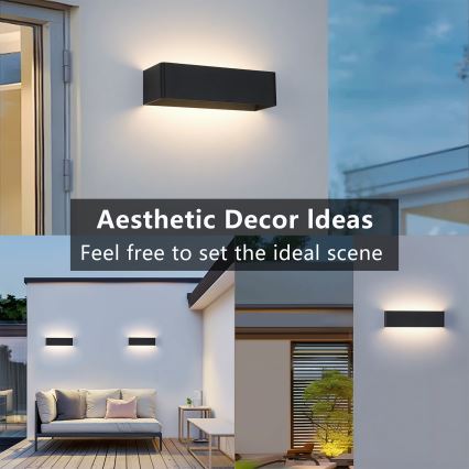 Brilagi - уличный настенный светильник DONNANI LED/12W/230V чёрный IP44
