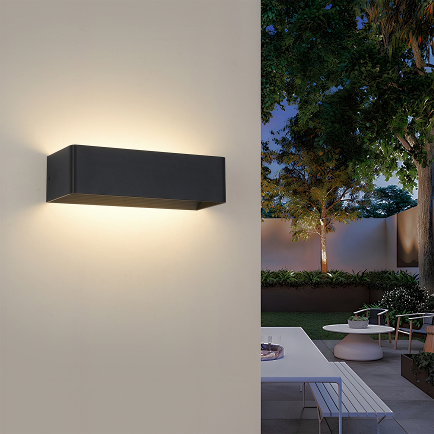 Brilagi - уличный настенный светильник DONNANI LED/12W/230V чёрный IP44