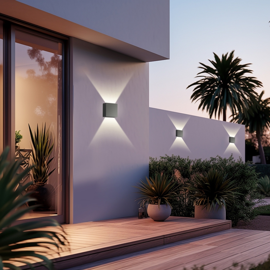 Brilagi - уличный настенный светильник DOUBLERAY LED/4W/230V антрацит IP65