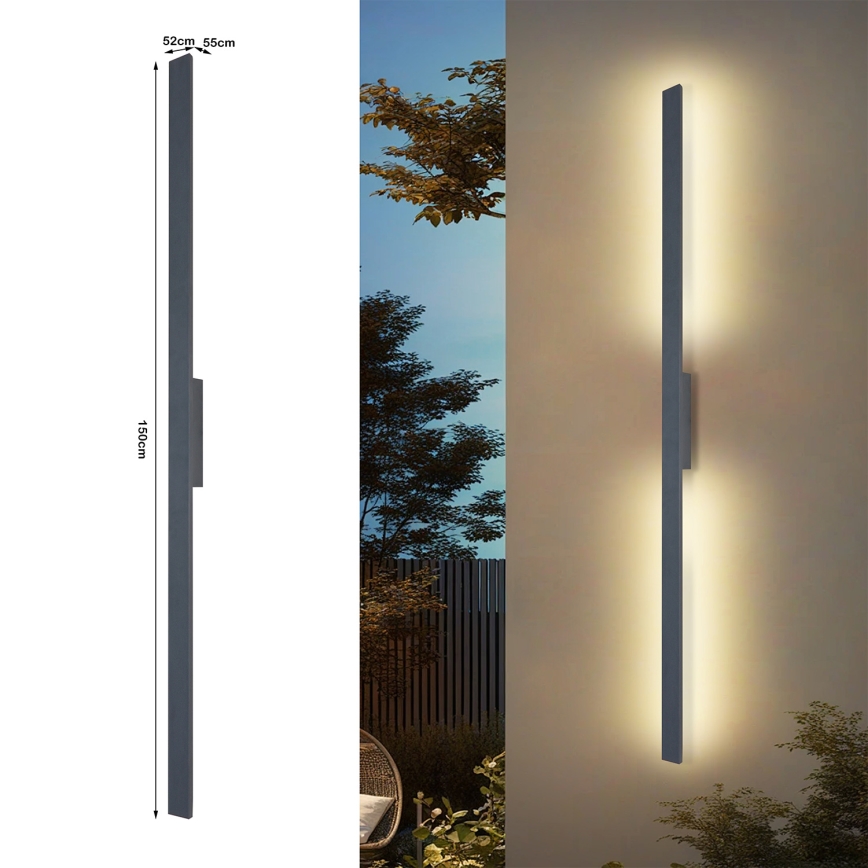 Brilagi - LED уличный настенный светильник LUNA LED/30W/230V 4000K IP65 150 см антрацит CRI 90