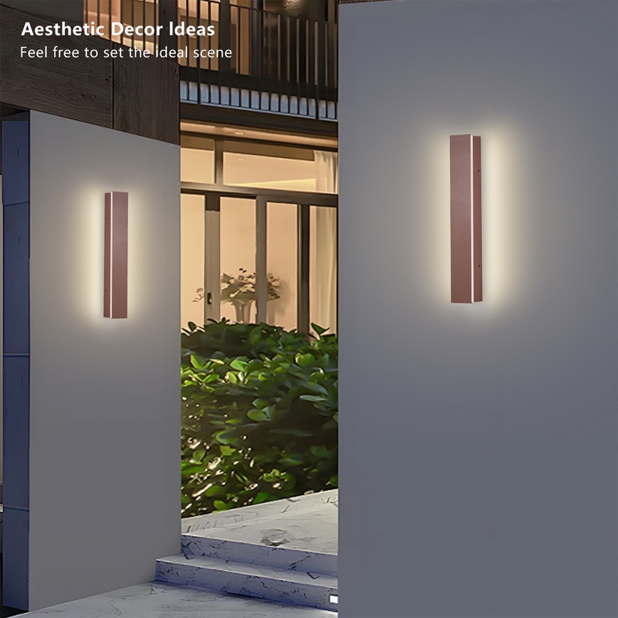 Brilagi - LED уличный настенный светильник LINEAR LED/8Вт/230В 3000К IP65 30 см коричневый CRI 90