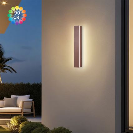 Brilagi - LED уличный настенный светильник LINEAR LED/8Вт/230В 3000К IP65 30 см коричневый CRI 90