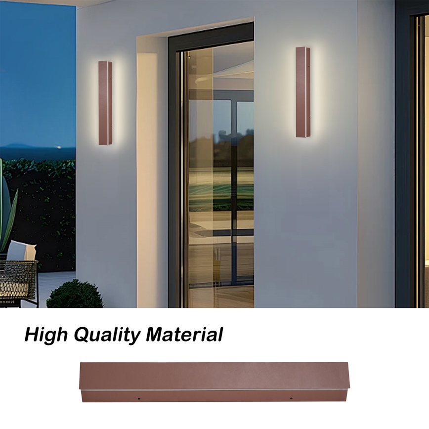 Brilagi - LED уличный настенный светильник LINEAR LED/8Вт/230В 3000К IP65 30 см коричневый CRI 90