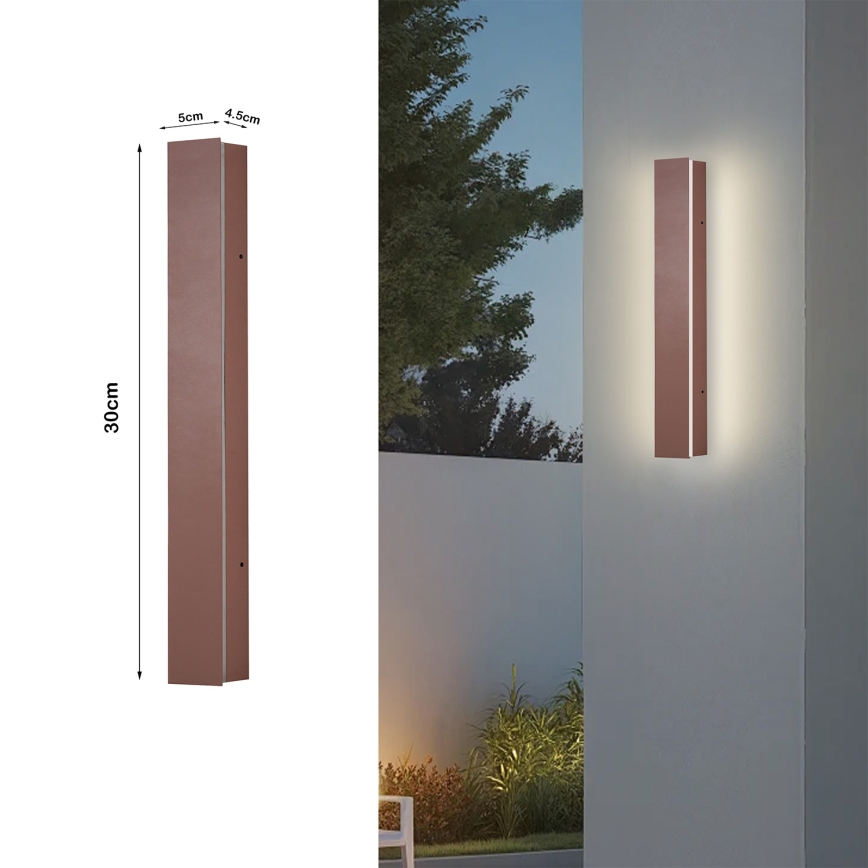 Brilagi - LED уличный настенный светильник LINEAR LED/8Вт/230В 3000К IP65 30 см коричневый CRI 90