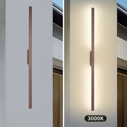 Brilagi - LED уличный настенный светильник LUNA LED/30 Вт/230 В 3000K IP65 150 см коричневый CRI 90
