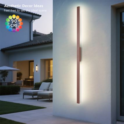 Brilagi - LED уличный настенный светильник LUNA LED/30 Вт/230 В 3000K IP65 150 см коричневый CRI 90