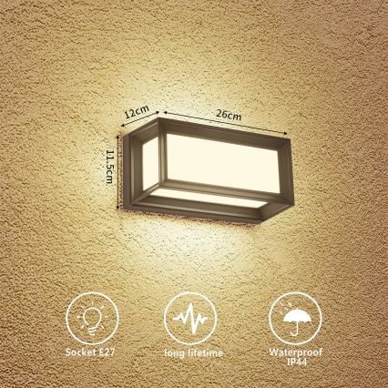 Brilagi - Уличный настенный светильник PARKER 1xE27/60W/230V антрацит IP44