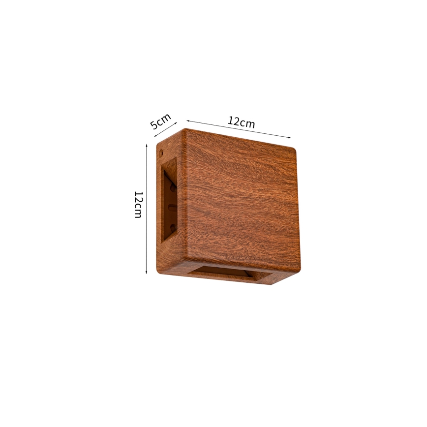 Brilagi - уличный настенный светильник QUADRAY LED/6W/230V с отделкой под дерево IP54