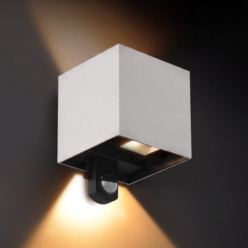 Brilagi - Уличный настенный светильник с датчиком CUBE LED/6W/230V серый IP65