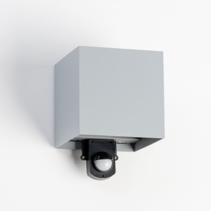 BRILAGI - Уличный настенный светильник с датчиком CUBE LED/6W/230V серый IP65