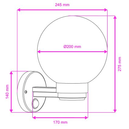 BRILAGI - Наружный настенный светильник с датчиком движения HARBOR 1xE27/40W/230V IP33 антрацит/белый
