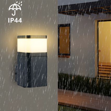 Brilagi - Уличный настенный светильник PILLAR с розеткой SCHUKO 1xG9/11W/230V IP44 антрацит
