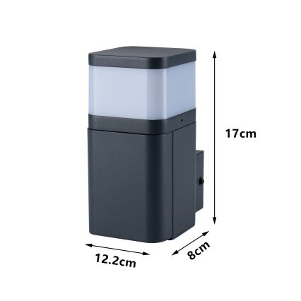 Brilagi - Уличный настенный светильник PILLAR с розеткой SCHUKO 1xG9/11W/230V IP44 антрацит