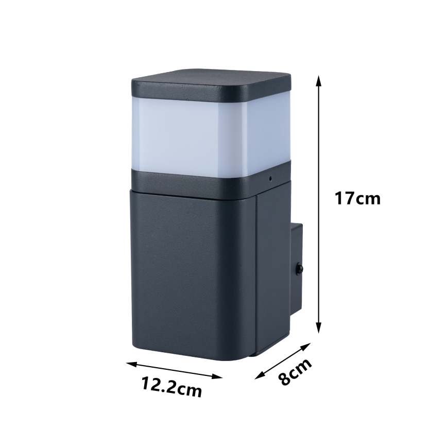 Brilagi - Уличный настенный светильник PILLAR с розеткой SCHUKO 1xG9/11W/230V IP44 антрацит