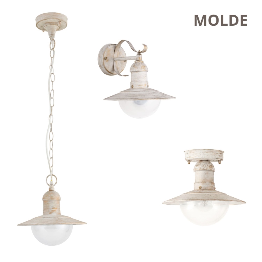 Brilagi - Уличный подвесной светильник MOLDE 1xE27/60W IP44 белый/патина