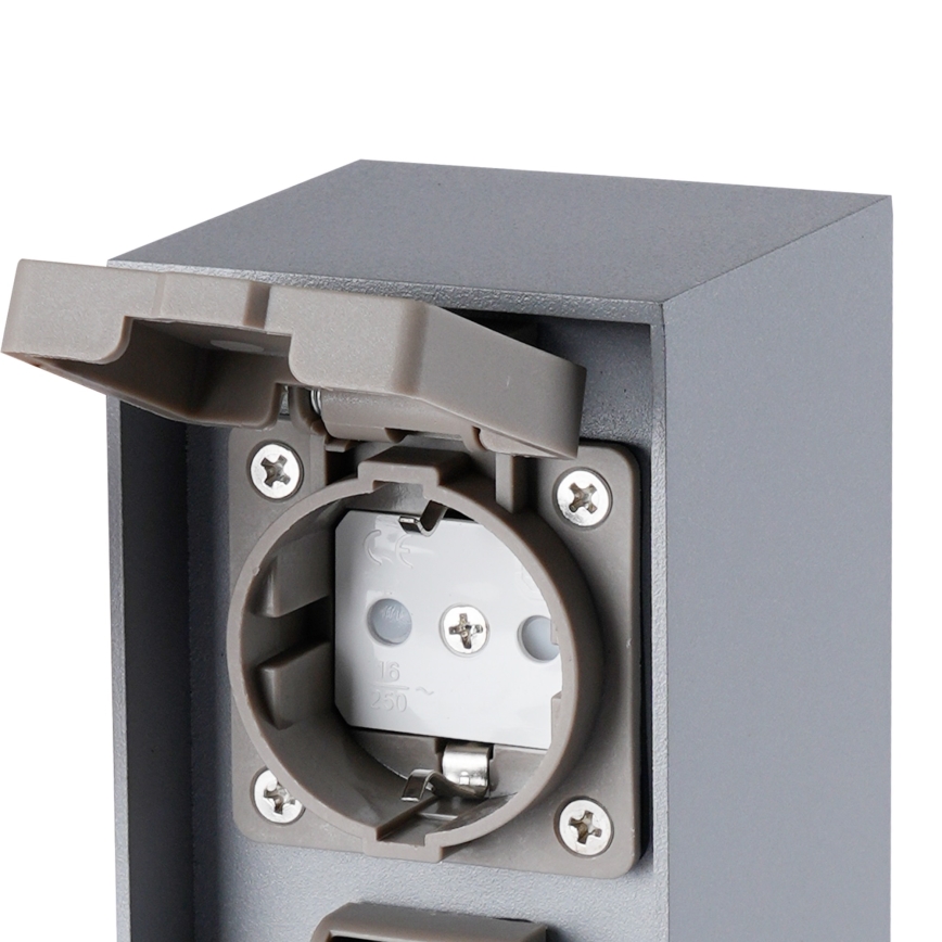 Brilagi - Уличный столб с розетками PILLAR 2Z SCHUKO 230V IP44 серебристый