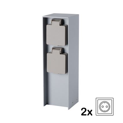 Brilagi - Уличный столб с розетками PILLAR 2Z SCHUKO 230V IP44 серебристый