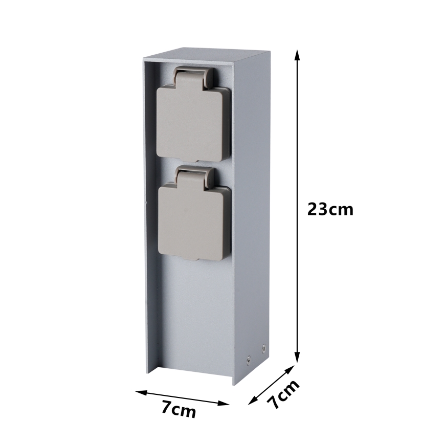 Brilagi - Уличный столб с розетками PILLAR 2Z SCHUKO 230V IP44 серебристый