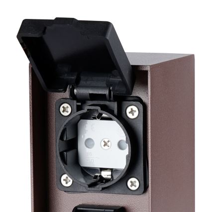 Brilagi - Уличный столбик с розетками PILLAR 2Z SCHUKO 230V IP44, коричневый
