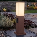 Brilagi - Уличный светильник с 2 розетками SCHUKO NOVA 1xE27/15W/230V 40 cm IP44 коричневый