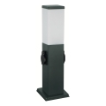 Brilagi - Уличный светильник с 2 розетками SCHUKO NOVA 1xE27/15W/230V 40 см IP44 антрацит