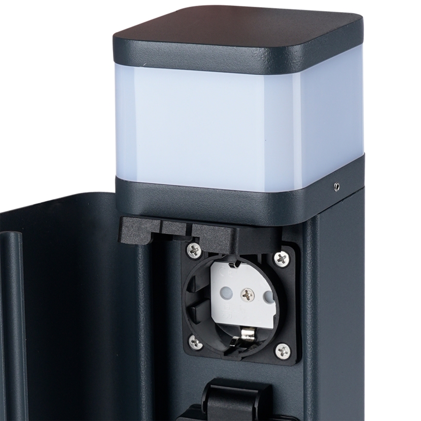 Brilagi - уличный светильник PILLAR с 2 розетками SCHUKO, 1xG9/11W/230V, IP44, антрацит