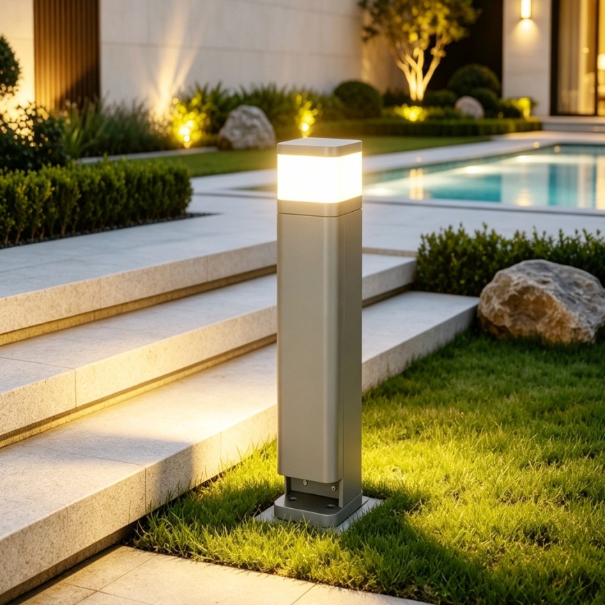 BRILAGI - Уличный светильник с 2 розетками SCHUKO PILLAR 1xG9/11W/230V IP44 серый