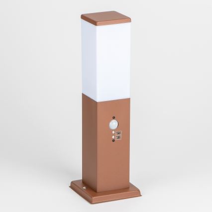 Brilagi - Уличный светильник с датчиком NOVA 1xE27/15W/230V 40 см IP44, коричневый