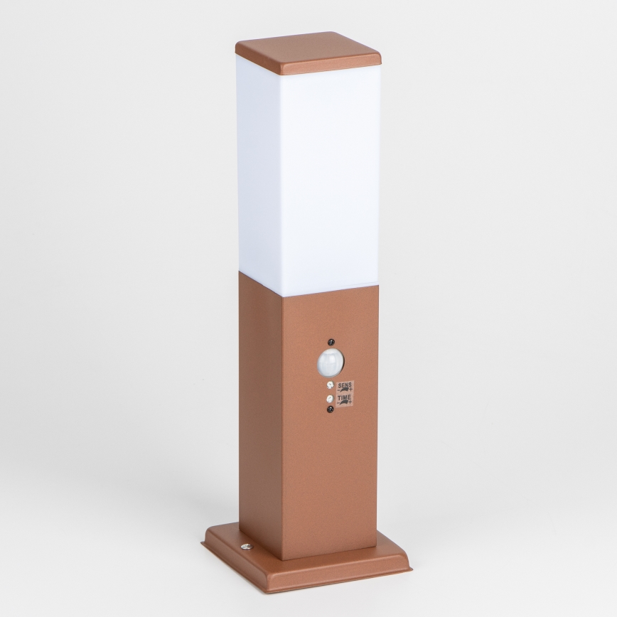 Brilagi - Уличный светильник с датчиком NOVA 1xE27/15W/230V 40 см IP44, коричневый
