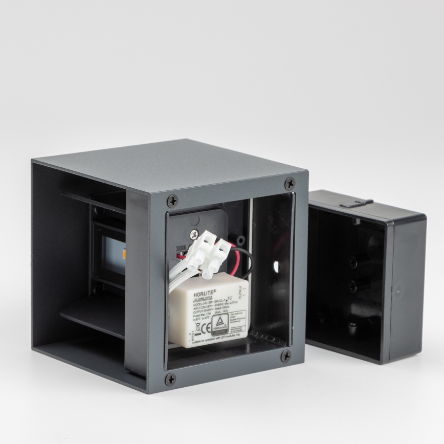 Brilagi - Уличный светодиодный настенный светильник CUBE LED/6W/230V антрацит IP54