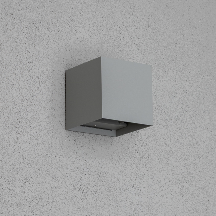 Brilagi - Уличный светодиодный настенный светильник CUBE LED/6W/230V серый IP54