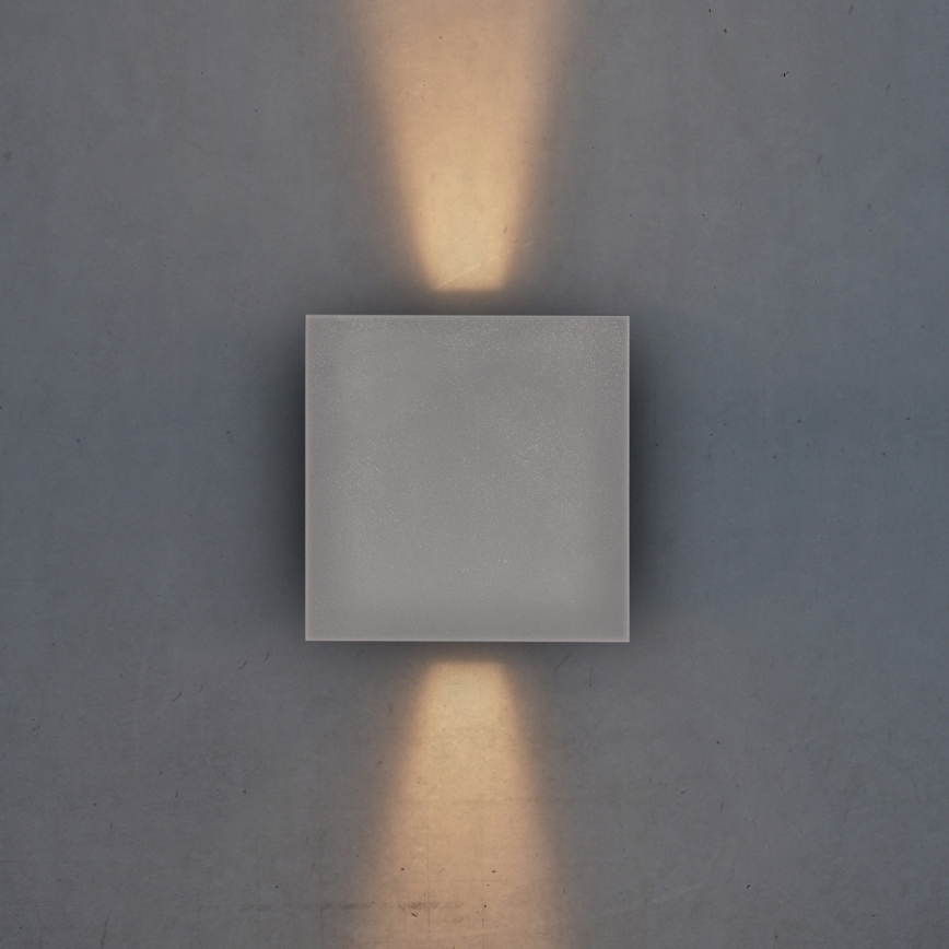 Brilagi - Уличный светодиодный настенный светильник CUBE LED/6W/230V серый IP54