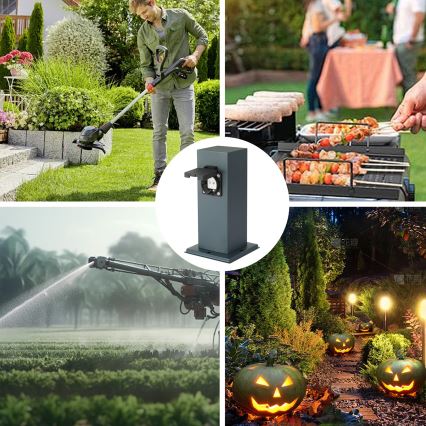 Brilagi - Уличная розеточная колонна PILLAR 1Z SCHUKO 230V IP44 антрацит