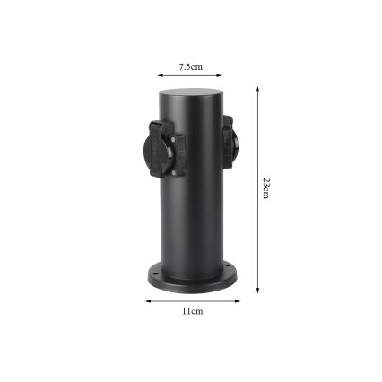 Brilagi - Уличная розеточная колонна PILLAR 2Z SCHUKO 230V IP44 черный