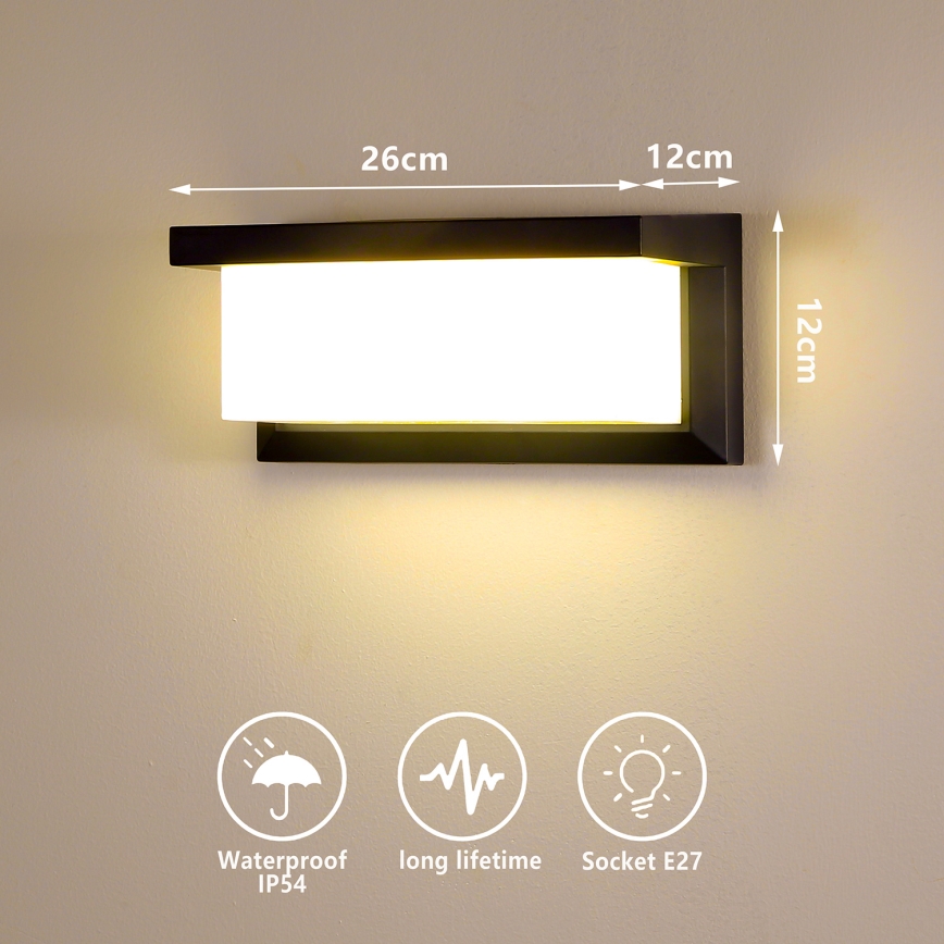 Brilagi - Уличный настенный светильник BRICKY 1xE27/60W/230V черный IP54