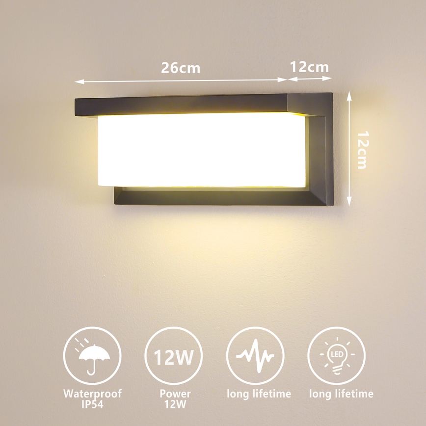 Brilagi - Уличный светодиодный настенный светильник BRICKY LED/12W/230V антрацит IP54