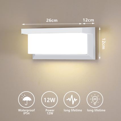 Brilagi - Уличный светодиодный настенный светильник BRICKY LED/12W/230V белый IP54