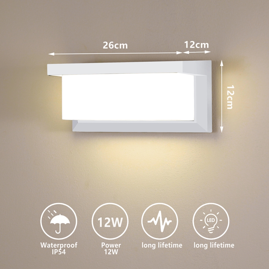 Brilagi - Уличный светодиодный настенный светильник BRICKY LED/12W/230V белый IP54