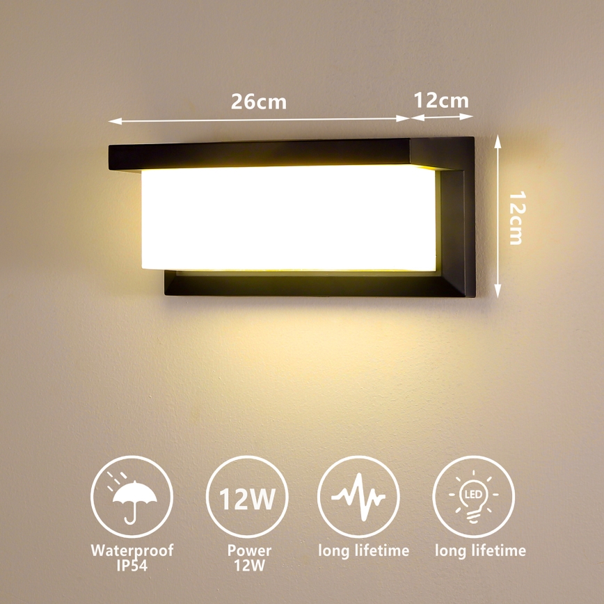 Brilagi - Уличный светодиодный настенный светильник BRICKY LED/12W/230V черный IP54
