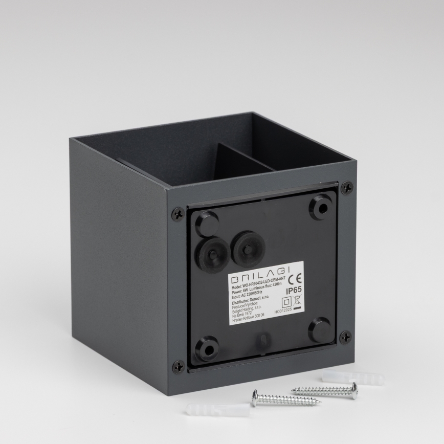 Brilagi - Уличный светодиодный настенный светильник CUBE LED/6W/230V антрацит IP54