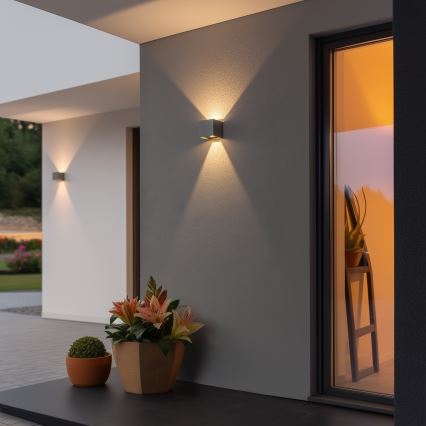 Brilagi - Уличный светодиодный настенный светильник CUBE LED/6W/230V серый IP54