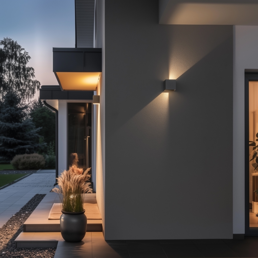 Brilagi - Уличный светодиодный настенный светильник CUBE LED/6W/230V серый IP54