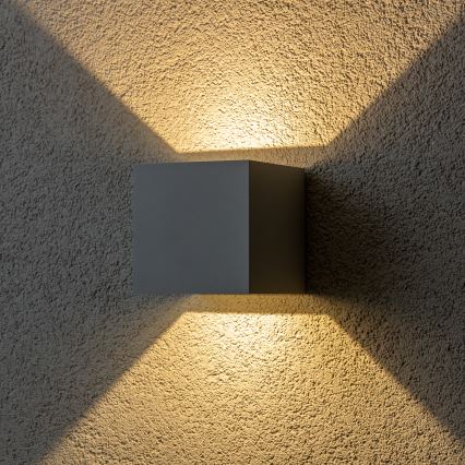 Brilagi - Уличный светодиодный настенный светильник CUBE LED/6W/230V серый IP54