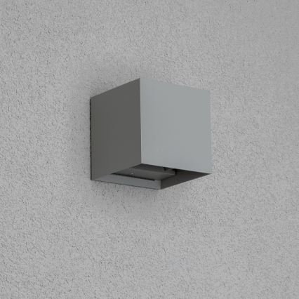 Brilagi - Уличный светодиодный настенный светильник CUBE LED/6W/230V серый IP54