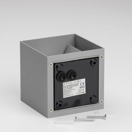 Brilagi - Уличный светодиодный настенный светильник CUBE LED/6W/230V серый IP54
